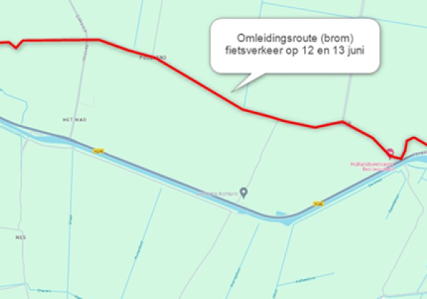 Omleiding fietspad N241