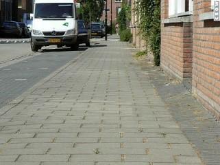 Het verwijderen van onkruid in open elementenverharding bestaande uit tegels niveau A