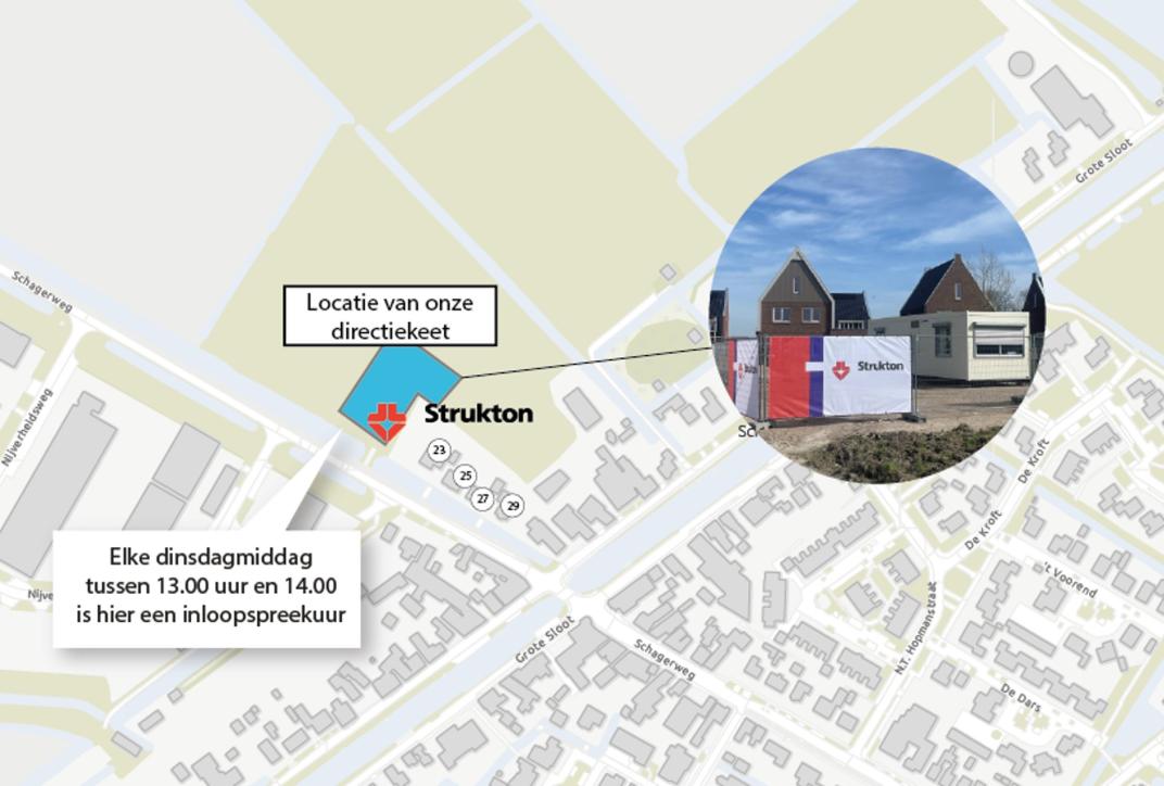 Foto weergave van de locatie van de keet